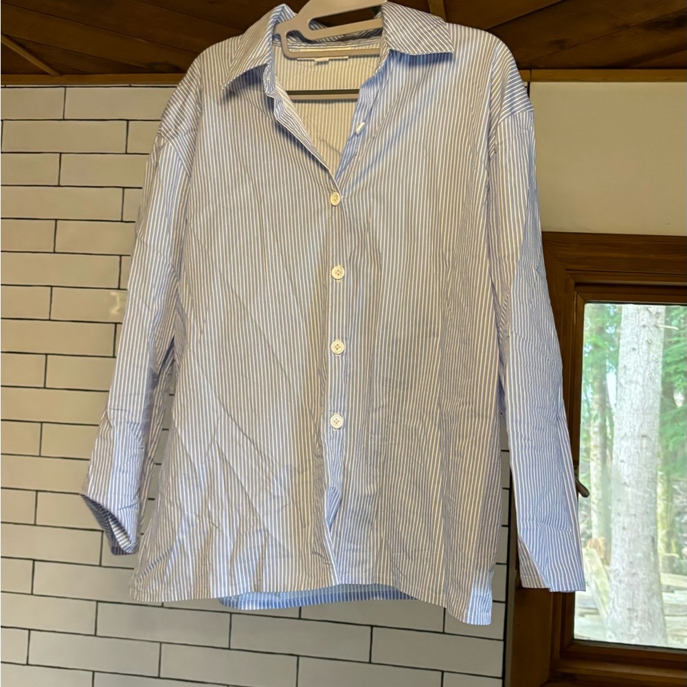 Blue Striped Button-Up Shirt - Picture 4 of 4